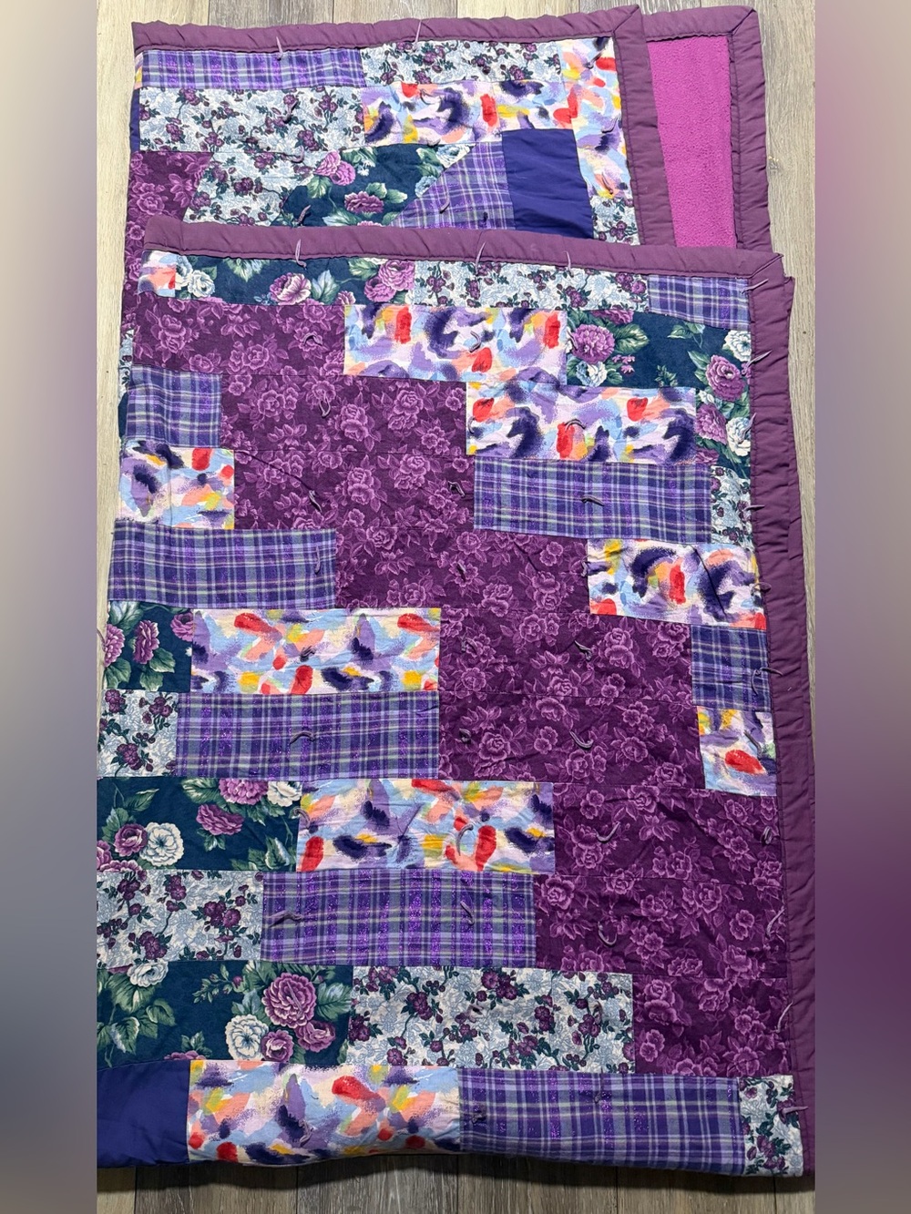 Purple Patchwork Quilt - Home BeddingTwin